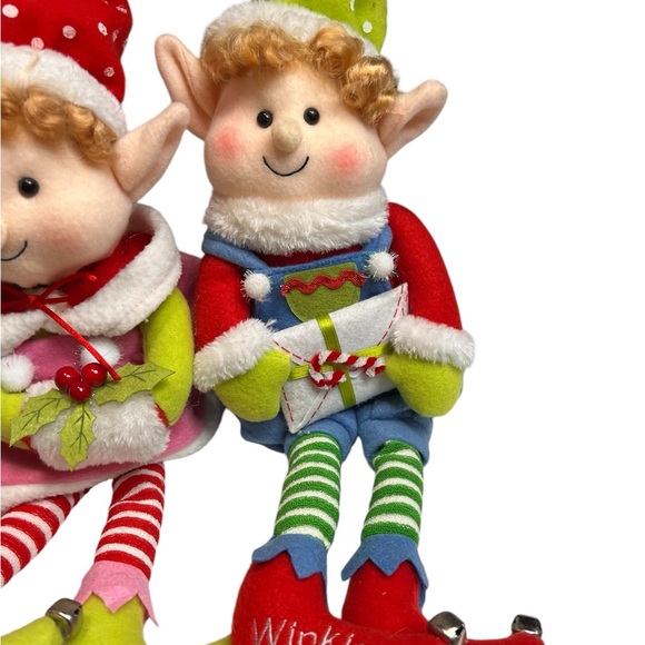 Adorable set of Christmas Boy & girl Elf Shelf Sitters with jingle bells 2011 - Picture 9 of 11